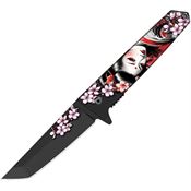 ElitEdge 10A102MKW Assist Open Linerlock Knife Flower Maiko Handles