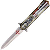Miscellaneous 4620 Knight Assist Open Satin Spear Point Linerlock Knife Aluminum Handles