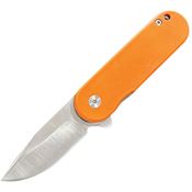 ElitEdge 10B011OR Small Drop Point Linerlock Knife Orange G10 Handles