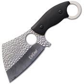 ElitEdge 20664SB Satin Cleaver Fixed Blade Knife Black Wood Handles