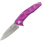 Mtech A2050PL Assist Open Satin Linerlock Knife Purple Aluminum Handles