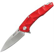 Mtech A2050RD Assist Open Satin Linerlock Knife Red Aluminum Handles