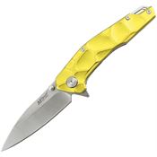 Mtech A2050YL Assist Open Satin Linerlock Knife Yellow Aluminum Handles