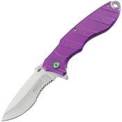 Mtech A2048PL Assist Open Satin Linerlock Knife Purple Aluminum Handles