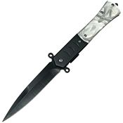 ElitEdge 10A108PB Assist Open Linerlock Knife White Swirl Handles
