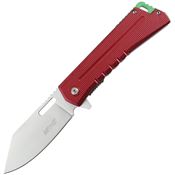 Mtech A2046RD Assist Open Satin Clip Point Linerlock Knife Red Aluminum Handles