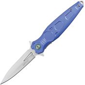 Mtech A2049BL Assist Open Satin Linerlock Knife Blue Aluminum Handles
