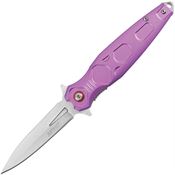 Mtech A2049PL Assist Open Satin Linerlock Knife Purple Aluminum Handles