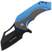 Tac Force 2020BL Assist Open Black Linerlock Knife Black/Blue Aluminum Handles