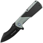 Tac Force 2022GY Assist Open Black Linerlock Knife Gray Aluminum Handles
