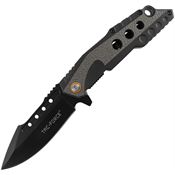 Tac Force 2021GY Assist Open Black Linerlock Knife Black/Gray Aluminum Handles