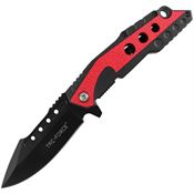 Tac Force 2021RD Assist Open Black Linerlock Knife Black/Red Aluminum Handles