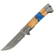 Elk Ridge A2019BL Assist Open Linerlock Knife Blue Handles