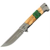 Elk Ridge A2019GN Assist Open Linerlock Knife Green Handles