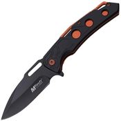 Mtech A2026BK Assist Open Black Drop Point Linerlock Knife Black Aluminum Handles