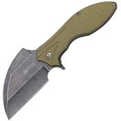 Mtech A2007GN Assist Open Blackwash Sheepsfoot Linerlock Knife Green Aluminum Handles