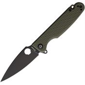 Daggerr FLMNOLBW Florin Black Stonewash Linerlock Knife OD Green FRN Handles