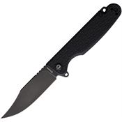 Daggerr LPMBKBW Leprechaun Black Stonewash Clip Point Linerlock Knife Black FRN Handles