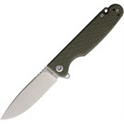 Daggerr DPMOLSW Dopey Stonewash Drop Point Linerlock Knife OD Green FRN Handles