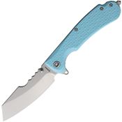 Daggerr RNTFSW Rhino Stonewash Sheepsfoot Linerlock Knife Light Blue FRN Handles