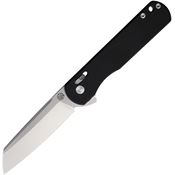 WIN+ 4253B Crossbar Lock Knife Black Satin D2 Sheepsfoot Knife Black G10 Handles
