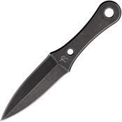 Fred Perrin 2403 Lapel Black Stonewash Double Edge Dagger Fixed Blade Knife