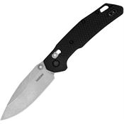 Kershaw 2037X Heist Stonewash D2 Carbon Steel Clip Point DuraLock Knife Black FRN Handles