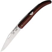 Okapi 02576 Folder Knife Brown Wood Satin N690 Clip Point Knife Brown Wood Handles