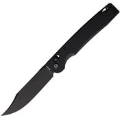 Daggerr PKXBKBW Pike Black Stonewash Clip Point Crossbar Lock Knife Black FRN Handles