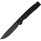 Daggerr DPTXBKBW Dropet Black Stonewash Spear Point Crossbar Lock Knife Black FRN Handles