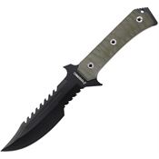USMC MFIX3006GN Black Fixed Blade Knife Green G10 Handles