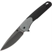 Browning 0555B Cedar Black Stonewash D2 Carbon Steel Drop Point Linerlock Knife Black/Gray G10 Handles