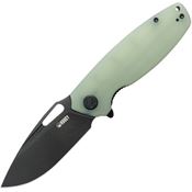 Kubey 322X Tityus Blackwash 14C28N Drop Point Linerlock Knife Jade G10 Handles