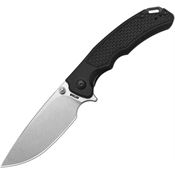 Artisan 1702MBK Tradition V2 Stonewash Drop Point Linerlock Knife Black G10 Handles