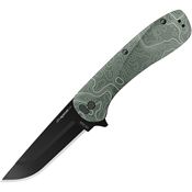 Outdoor Edge VX130CC Razor VX1 Assist Open Black Drop Point Linerlock Knife Green Aluminum Handles