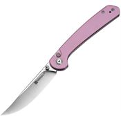 SenCut 250073 Skelfin Satin 9CR18MOV Clip Point Button Lock Knife Pink G10 Handles