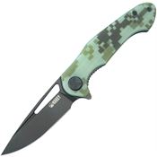 Kubey 210L Dugu Blackwash 14C28N Linerlock Knife Digital Camo G10 Handles