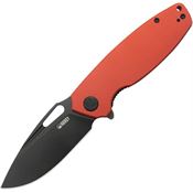 Kubey 322Y Tityus Blackwash 14C28N Drop Point Linerlock Knife Red G10 Handles