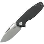 Kubey 322O Tityus Stonewash 14C28N Drop Point Linerlock Knife Black G10 Handles