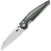 Bestech G58A Snakebird Two-Tone Sheepsfoot Button Lock Knife Green/Black Micarta Handles