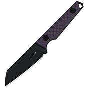 Kizer 1079A1 Phasmids Black AEB-L Sheepsfoot Fixed Blade Knife Purple G10 Handles