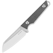 Kizer 1079A3 Phasmids Satin AEB-L Sheepsfoot Fixed Blade Knife Gray Canvas Micarta Handles