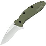 Kershaw 1620OLX Scallion Assist Open Linerlock Knife OD Green Handles