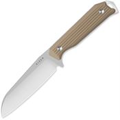 Kizer 1045MS2 Begleiter Satin AEB-L Sheepsfoot Fixed Blade Knife Tan G10 Handles