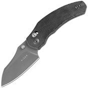 Kizer V3672SA2 Mini Bulldog Gray Nitro V Sheepsfoot Clutch Lock Knife Black Micarta Handles