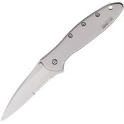 Kershaw 1660STX Leek Assist Open Serrated Framelock Knife Bead Blast Handles