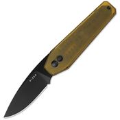 Kizer V3692A1 Tomb Black DLC Nitro V Drop Point Button Lock Knife Amber Pei Handles