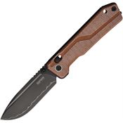 SRM 7228BMN2 Rubik Ambi-Lock Knife Brown Canvas Micarta Handles