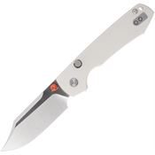 Vosteed A2912 Raccoon Top Satin 14C28N Linerlock Knife White G10 Handles