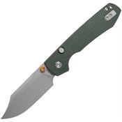 Vosteed A2911 Raccoon Top Stonewash 14C28N Linerlock Knife Green Canvas Micarta Handles